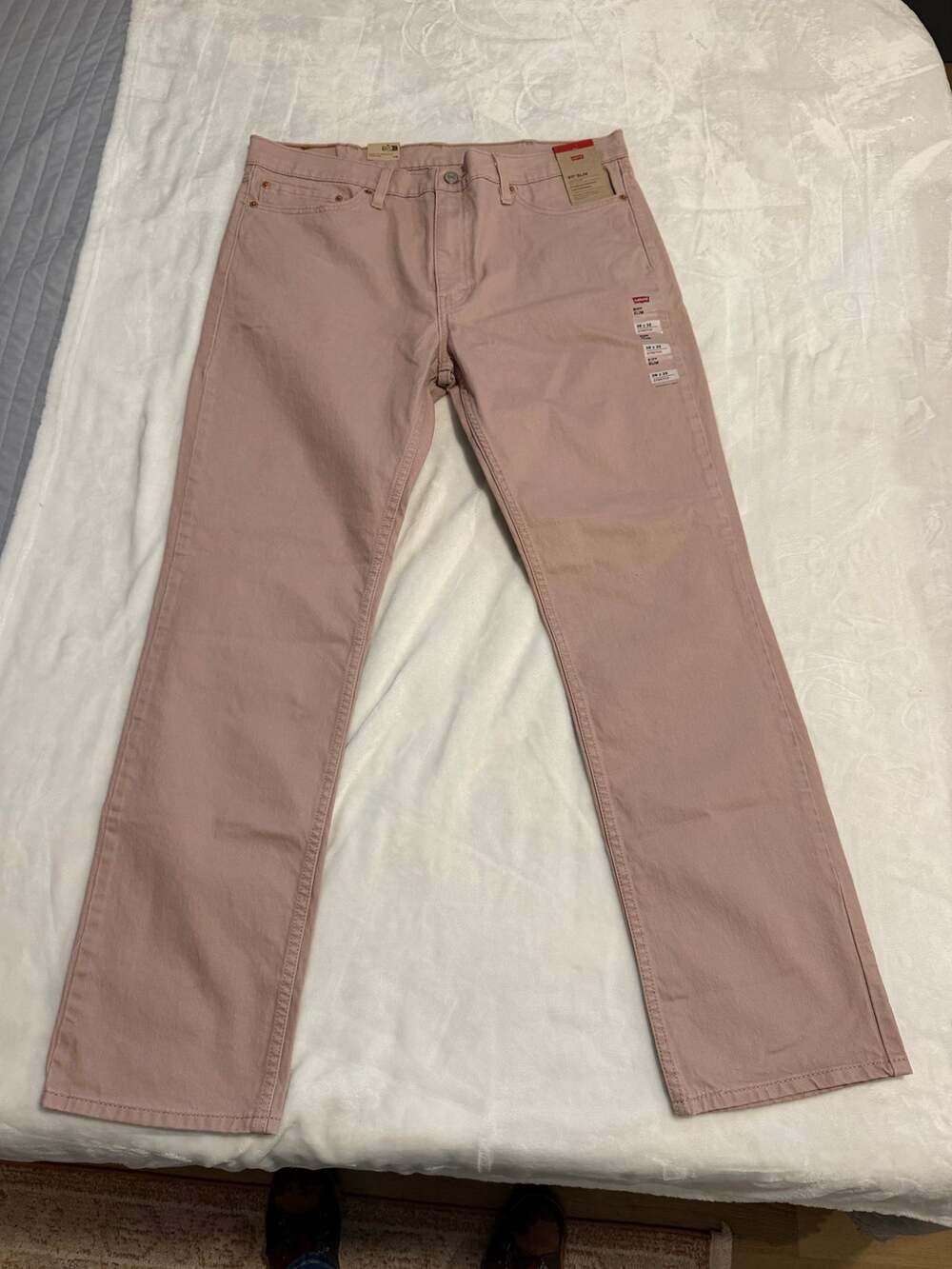 Levi's 511 Slim Mens Jeans 38x32 Pink Levi's Ease Sits Below Waist NEW